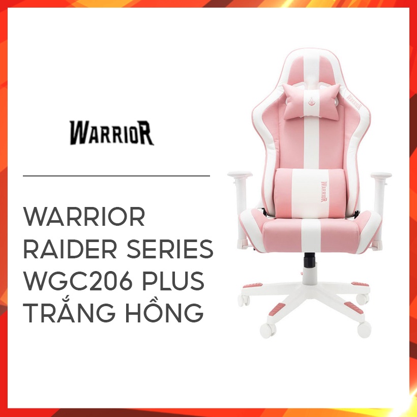 Ghế Gaming Warrior Raider Series WGC206 Plus (White/Pink)