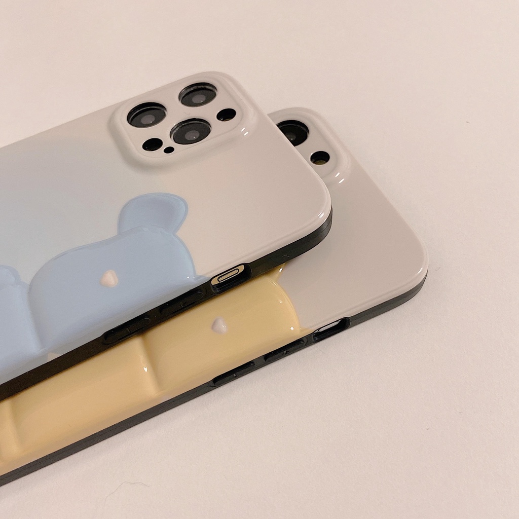Ốp Điện Thoại Mềm Hình Gấu Hoạt Hình 3D Bảo Vệ lens Chống Rơi Cho iphone 13 12 11 Pro Max XR X XS XSMAX