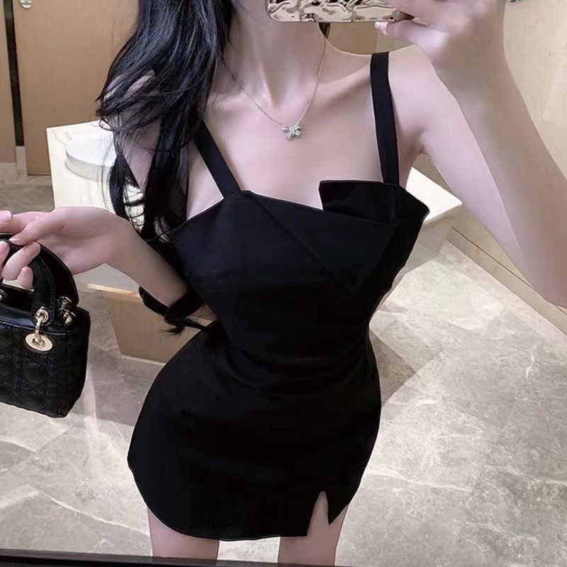 Đầm Perty thiết kế hai dây phong cách Hàn Quốc quyến rũ cho nữ