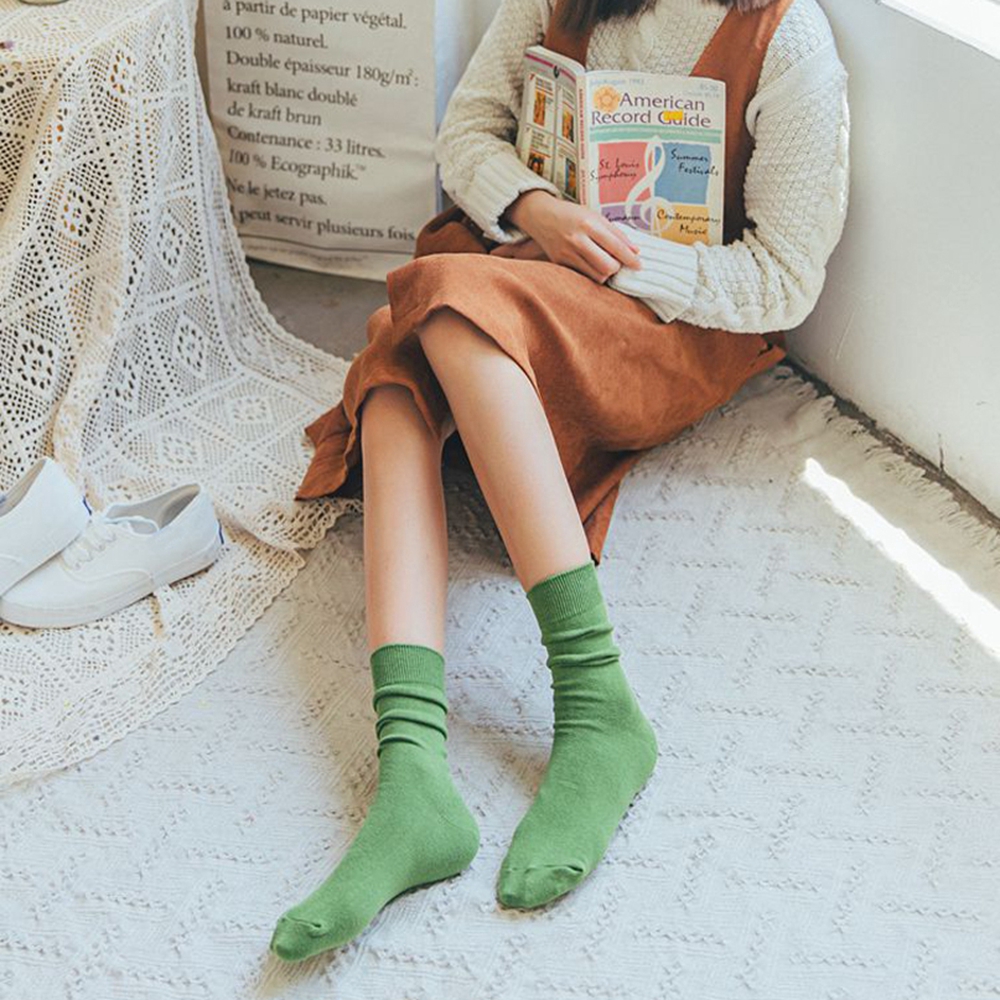 Vớ cotton cổ cao thời trang xinh xắn cho nữ