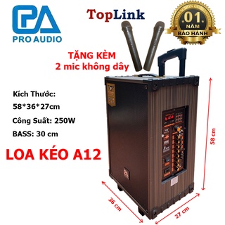 Loa Kéo Di Động - Loa Kéo Karaoke Cao Cấp Công Suất 250W-500W A-12 SKT 300 Siêu Bass 30cm( 3 Tấc) - To thumbnail