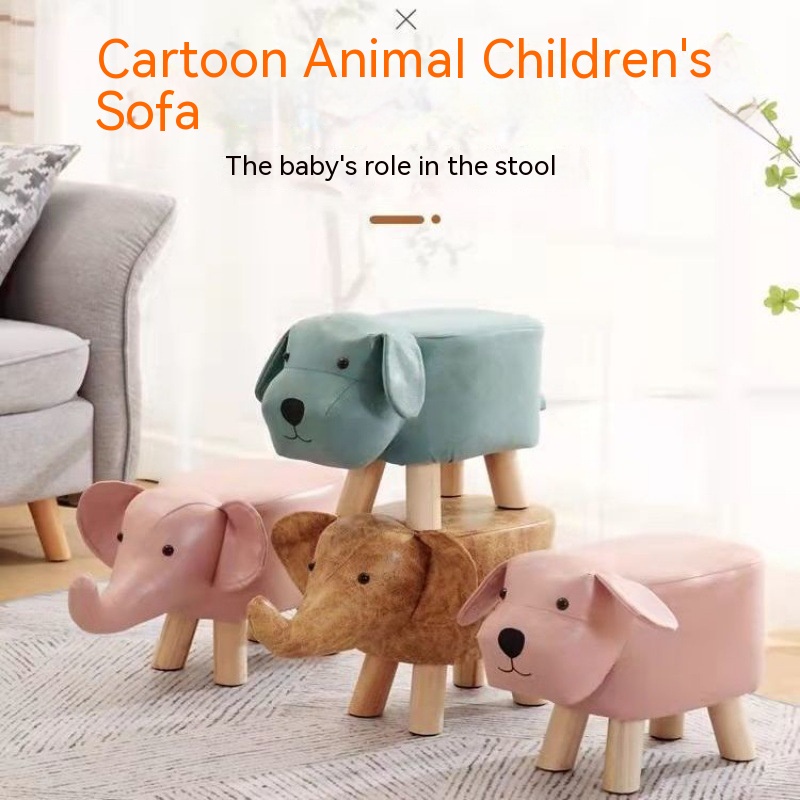 Ghế Đẩu Nhỏ Bằng Gỗ Trơn Hình Động Vật Hoạt Hình Cho Trẻ Em