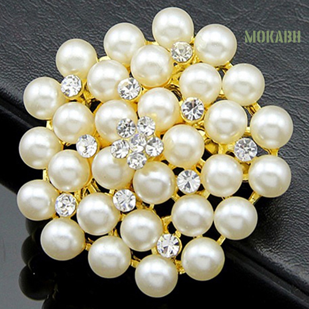 Ghim Cài Áo Hình Hoa Đính Ngọc Trai Giả Bằng Hợp Kim Dễ Phối Đồ Thời Trang Cho Nữ