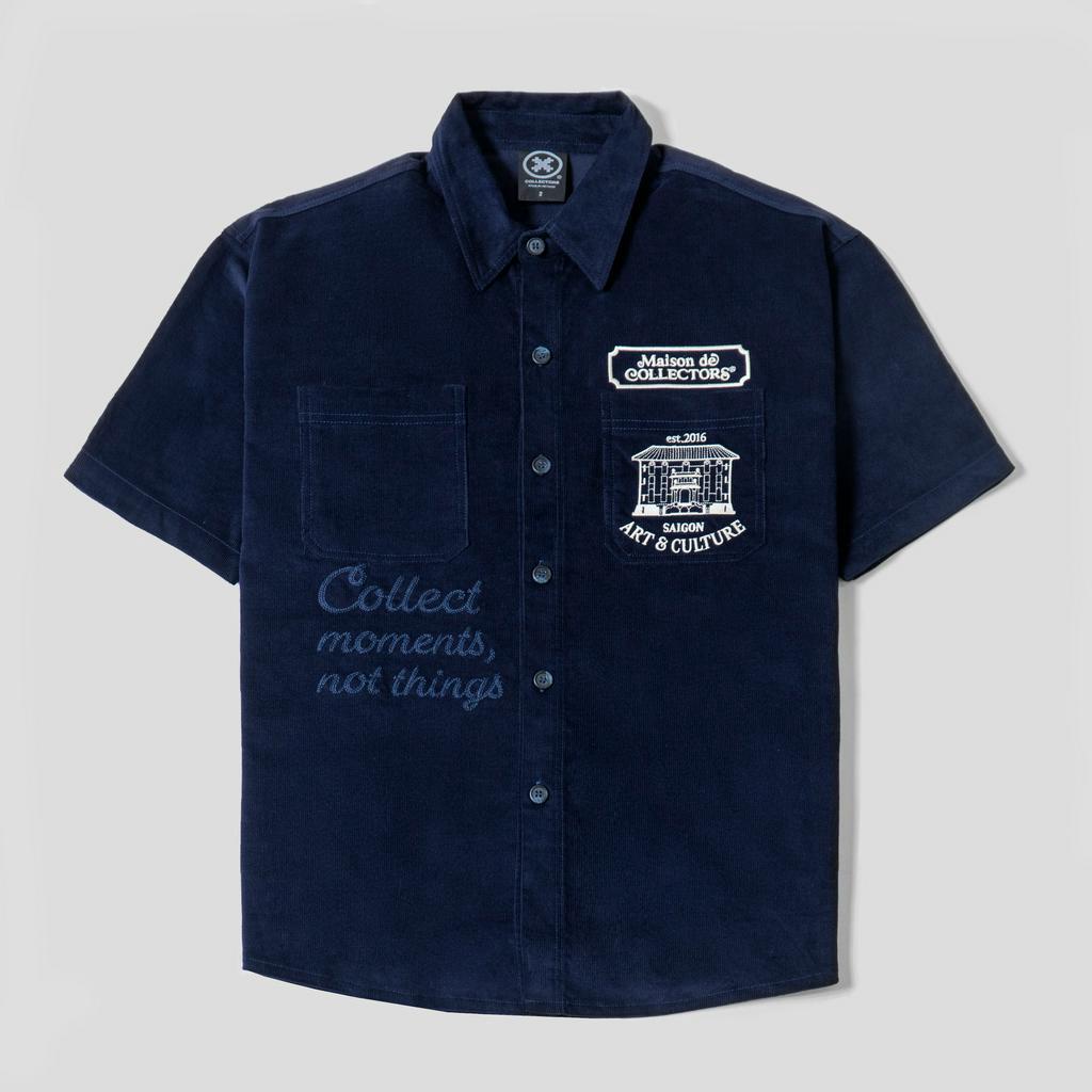 Áo sơ mi nhung tăm Navy Collectors Maison Explorer Shirt