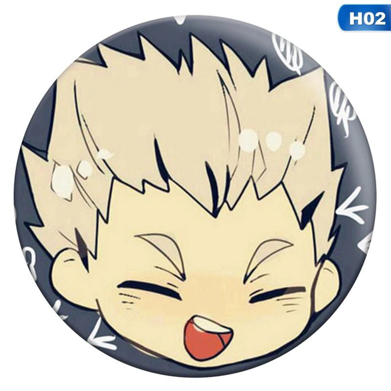 Huy hiệu cài áo in hình HAIKYUU VUA BÓNG CHUYỀN phụ kiện anime chibi xinh xắn