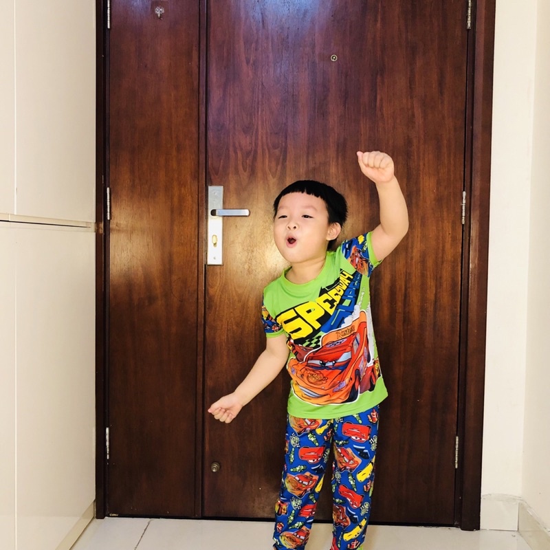 Đồ Bộ Cho Bé Trai 22-43 Kg Set Quần Dài Áo Thun Lạnh 3D Cộc Tay Trẻ Em 1-14 Tuổi In Hoạt Hình Hot Trend