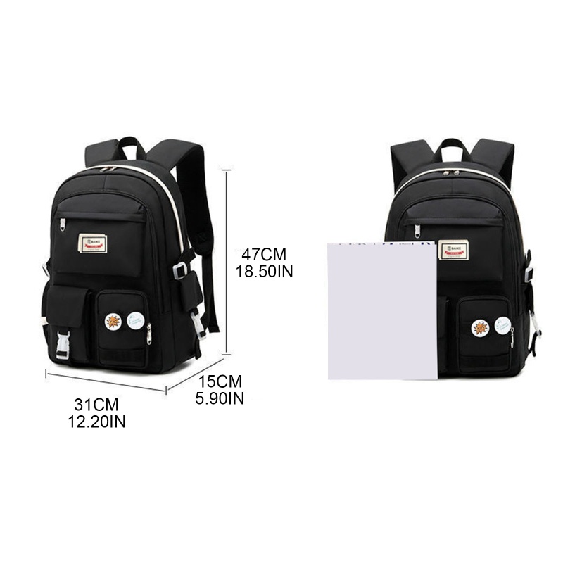 Ba Lô Nylon Nhiều Túi Dễ Thương Cho Học Sinh