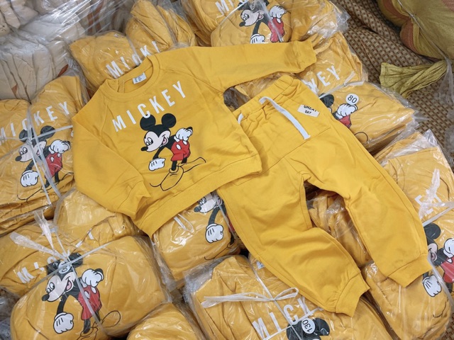 Bộ nỉ mickey vàng HM 1-6Y