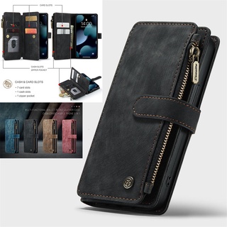 Bao Da Điện Thoại Nắp Lật Kiêm Ví Đựng Thẻ Khóa Kéo Đa Năng Chống Sốc Cho Samsung Note 20 Ultra Note 10 Plus S8 Ốp