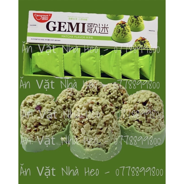 Bánh Ngũ Cốc socola vị Trà Xanh Gemi( 1 hộp )