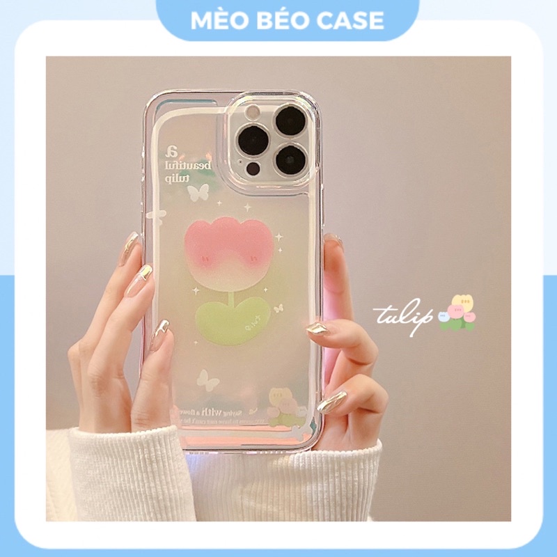 (SIÊU RẺ) Ốp lưng iphone 2 lớp nhũ a beautiful tulip 7plus/8/8plus/x/xr/xs/11/12/13/pro/max/plus/promax