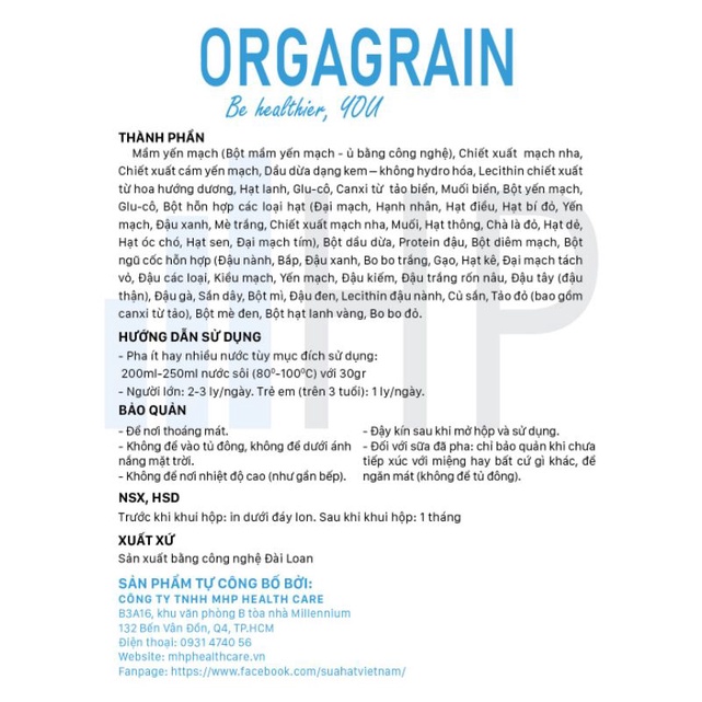 Sữa 36 loại hạt Orgagrain ️🏅 Nhập khẩu ️CÔNG NGHỆ CAO 🏅 Dinh dưỡng Toàn Diện - Dành cho mọi độ tuổi và nhiều đối tượng