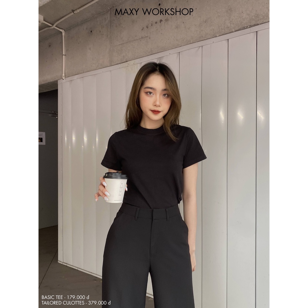 Quần tây nữa ống suông dài Tailored culottes Maxy Workshop