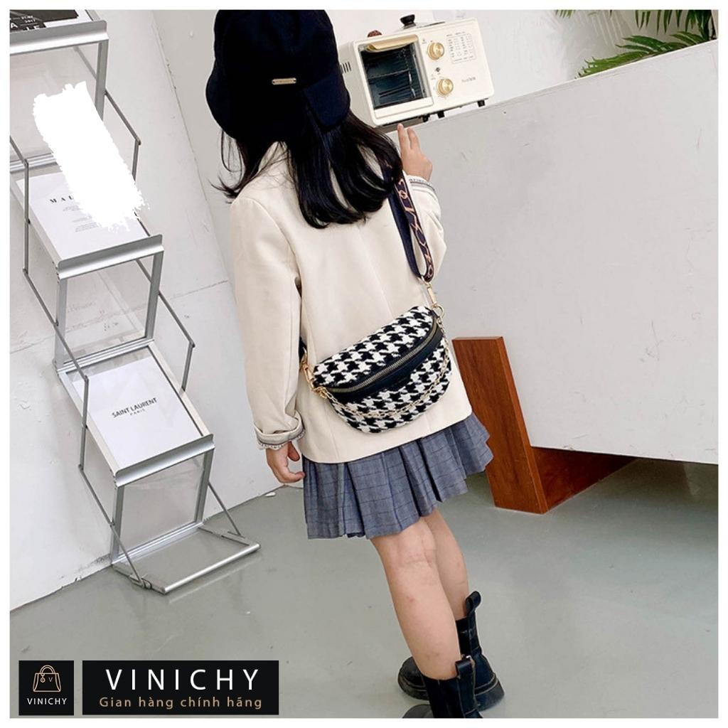 Túi xách nữ bao tử đeo chéo đi chơi, đi học VINICHY, da đẹp, cao cấp size 14 cm HA145