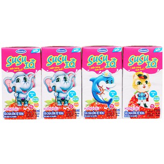 2 LỐC SỮA CHUA UỐNG SUSU IQ HƯƠNG DÂU 110ML