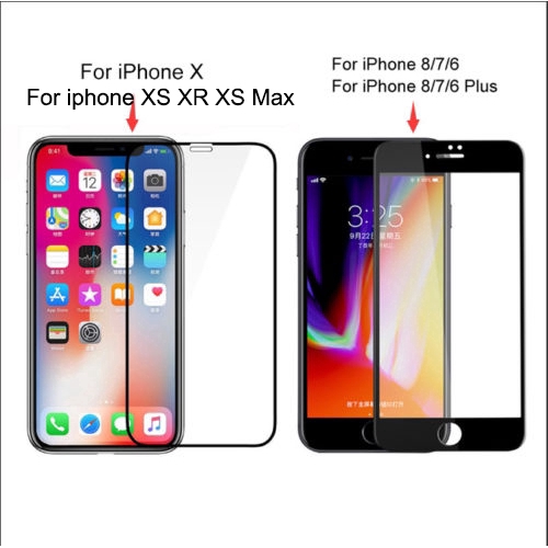 Kính cường lực viền cong 6D cho iphone 11 Pro Max iPhone X XR XS Max 8 7 6s Plus