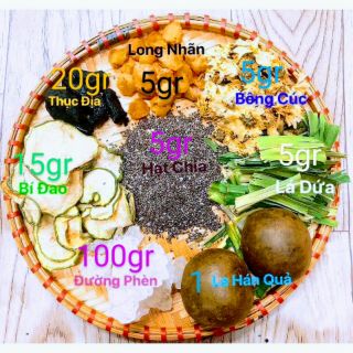 Set Trà Sâm Bí Đao, La Hán Quả, Hoa Cúc, Nấu 5L Nước