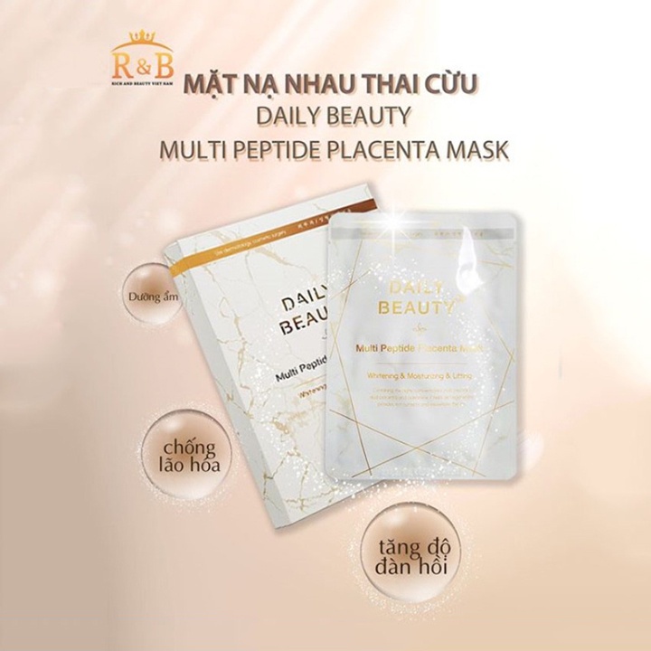 [Chính Hãng 100%] Mặt nạ nhau thai cừu Hàn Quốc Daily Beauty, Chuyên dùng làm sạch mụn, trắng da, mờ nám