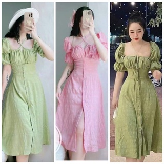 Đầm maxi cổ yếm