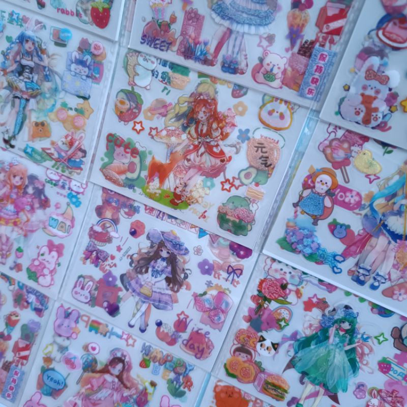 Vỉ 20 bộ nhãn dán sticker ANNE's Garden Diary [ 20 bộ x 3 tờ ]