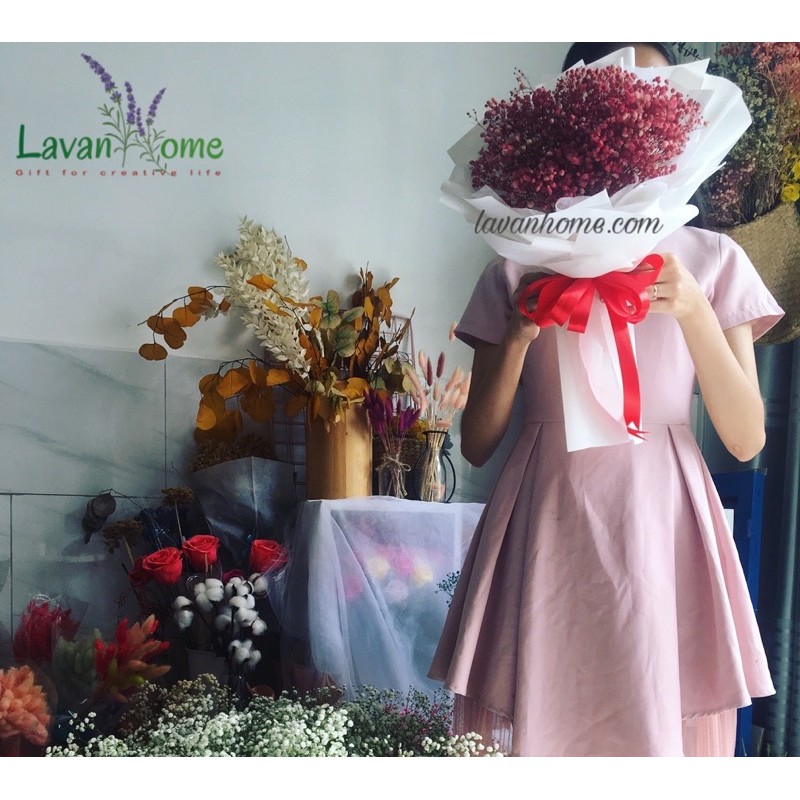 Bó hoa khô baby hồng - Quà tặng các dịp lễ như 20/10, 20/11, lễ giáng sinh, lễ tình nhân, 8/3 hay sinh nhật, tốt nghiệp | BigBuy360 - bigbuy360.vn