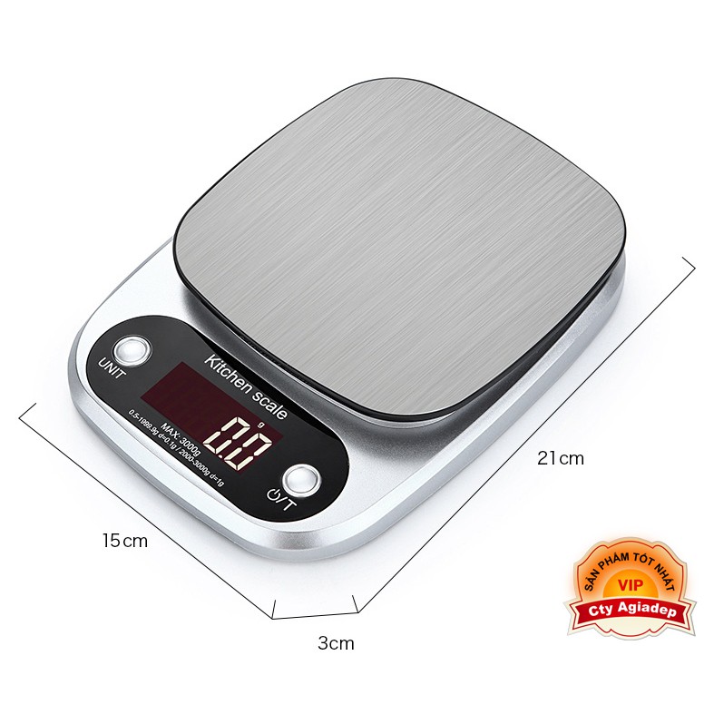 Cân tiểu ly điện tử xịn - dải cân 3kg - 0.1g độ chính xác cao - ADG Scale của Agiadep