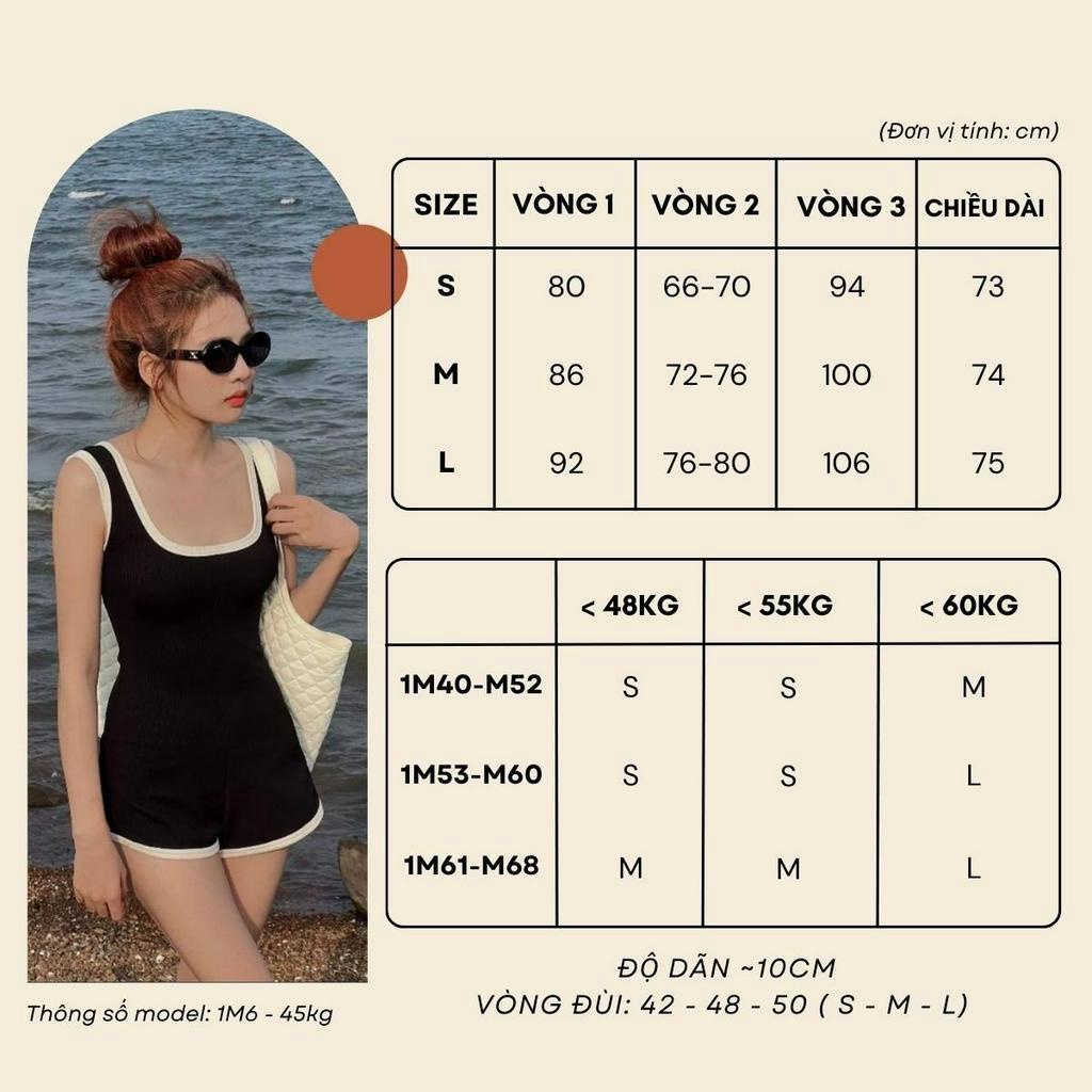 Dory Body, Jumpsuit, Body Suit SANJOLI Đồ Bikini Basic Dễ mặc Hai Màu Đen Xám Vải Thun Cao Cấp 2023 Mã VD036 | BigBuy360 - bigbuy360.vn
