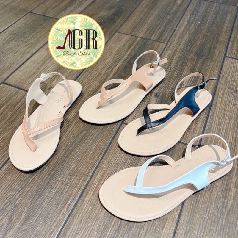 Sandal kẹp xéo eo lót kem khoá gài xinh xắn