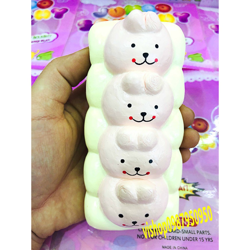 SQUISHY BÁNH SÂU 4 KHÚC KÈM BAO BÌ - HÀNG CỰC ĐẸP
