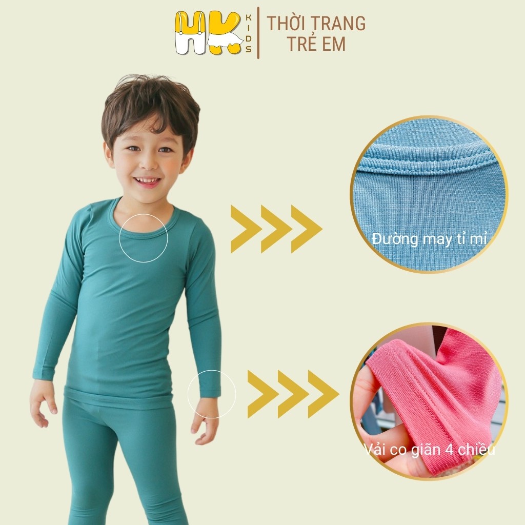 Bộ thu đông cho bé  PUCO chuẩn HÀN dáng body, chất pettit cao cấp co giãn 4 chiều mềm mịn (sz 2- 13 tuổi) - HK KIDS