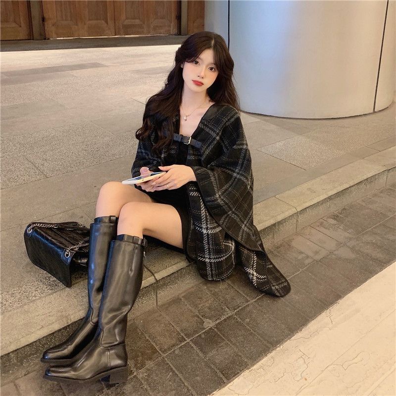 Áo dạ choàng áo khoác choàng ngoài phong cách commuter | BigBuy360 - bigbuy360.vn