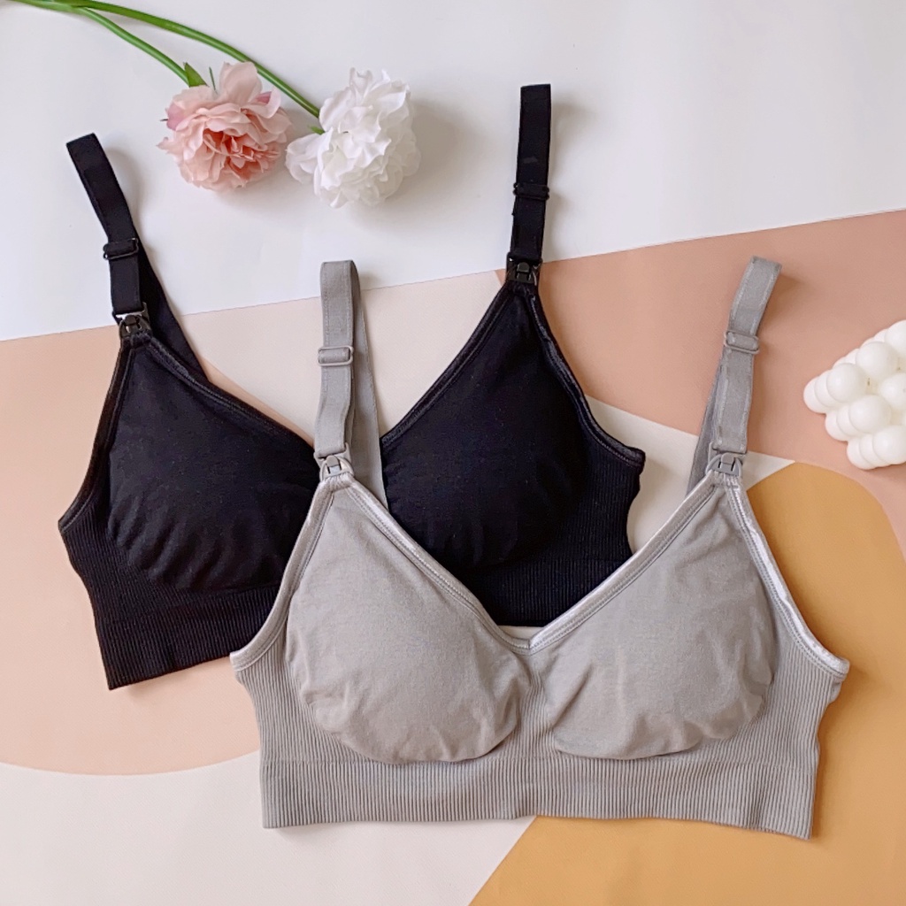 Áo Ngực Cho Con Bú Chống Chảy Xệ Sau Sinh , Áo Lót Bầu Cotton Lamama