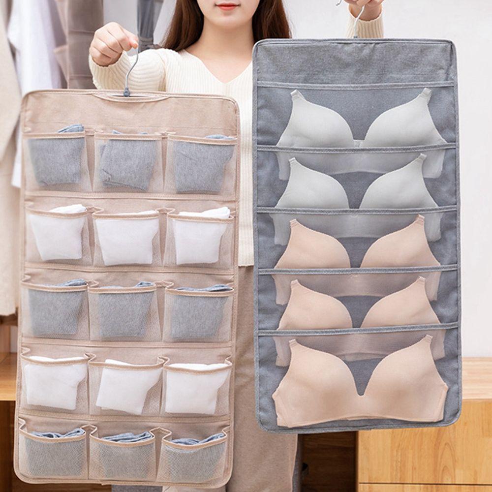 Túi Treo Tường Đựng Đồ Lót / Vớ Hai Mặt Bằng Vải Không Dệt Có Thể Gấp Gọn Tiện Lợi
