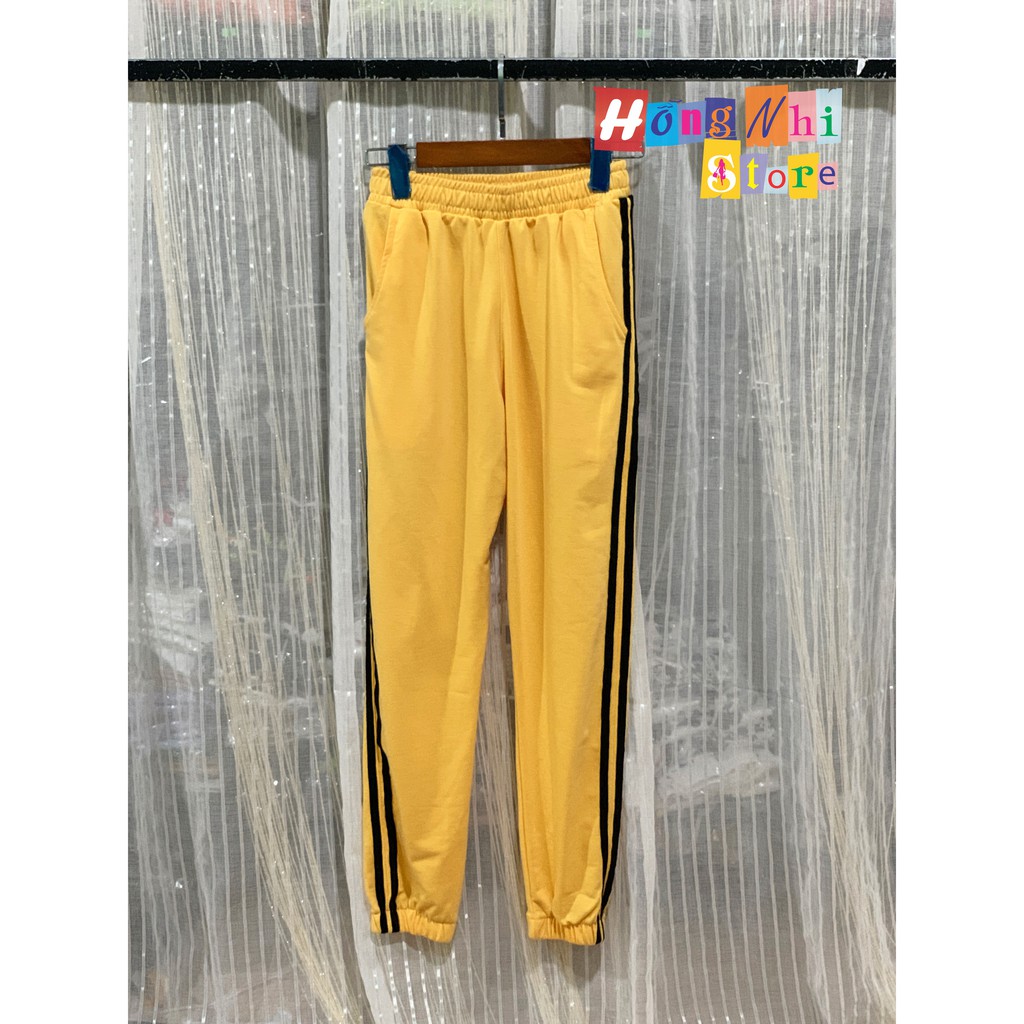 Quần Jogger Line Ulzzang Unisex Jogger Vàng 2 Sọc Đen Dáng Rộng - MM