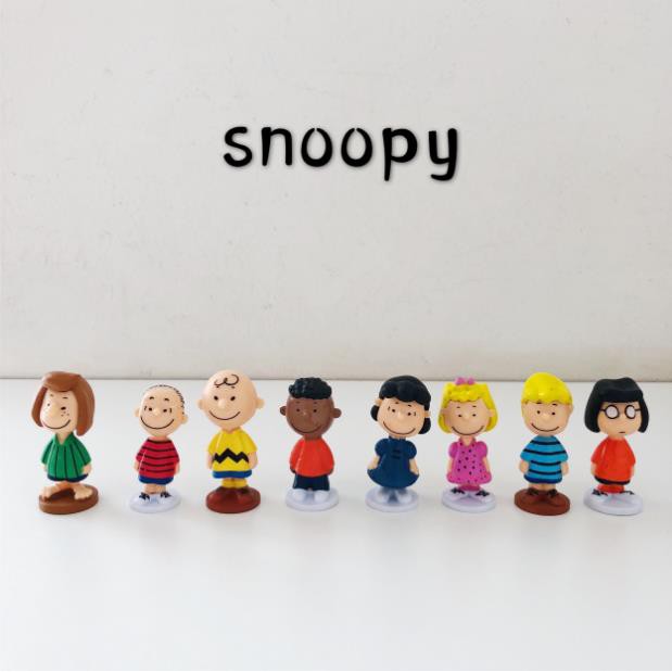 CHARLIE Set 12 Mô Hình Nhân Vật Phim Hoạt Hình Snoopy Xinh Xắn