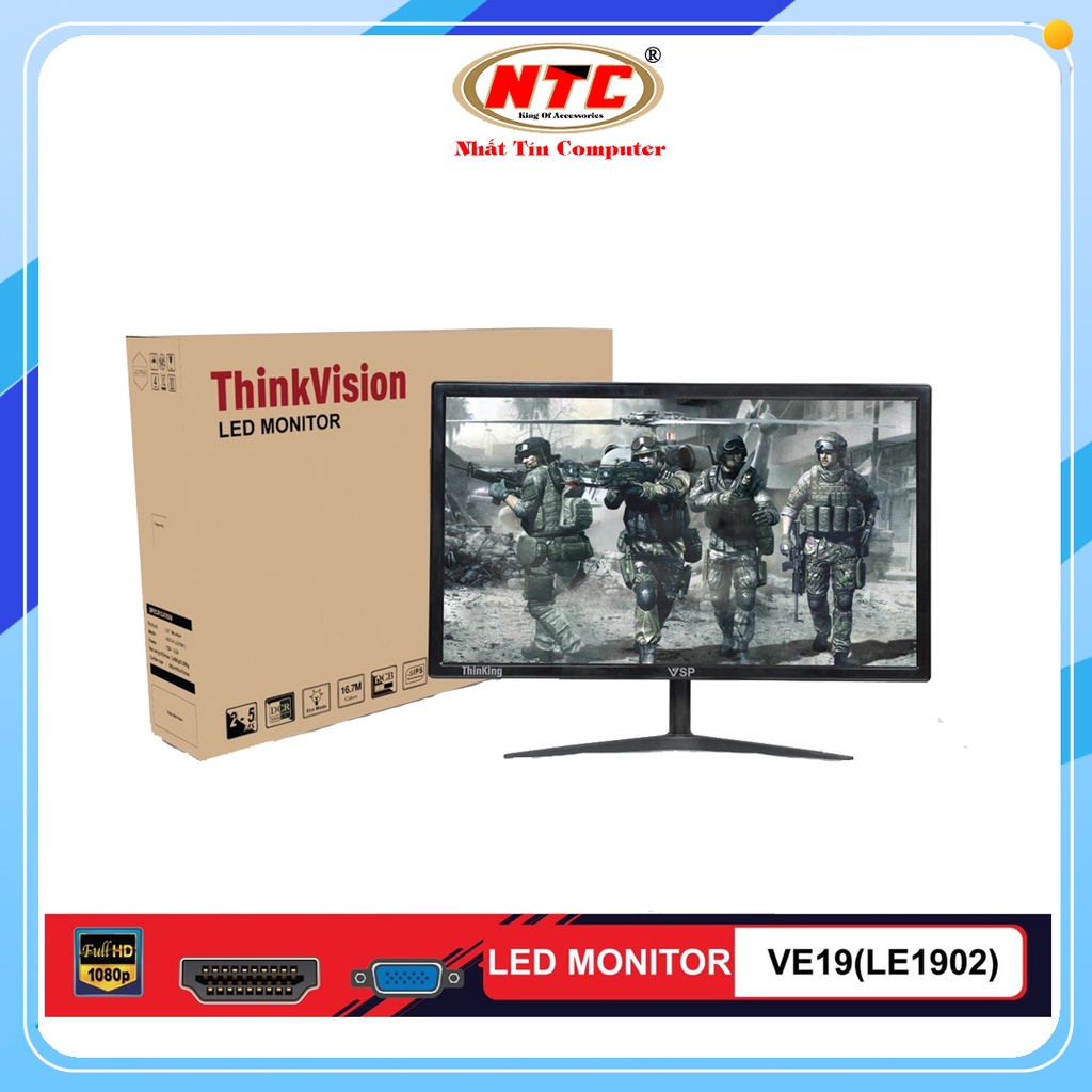 Màn hình máy tính LCD 19&quot; VSP VE19 (LE1902) - kết nối VGA (Đen) - Nhất Tín Computer