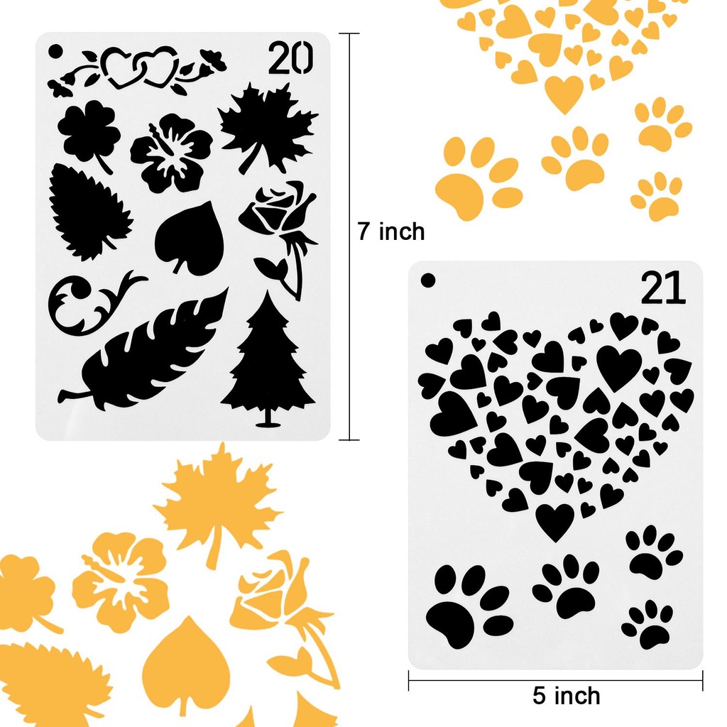 Bộ 24 Khuôn Vẽ Lên Kế Hoạch DIY