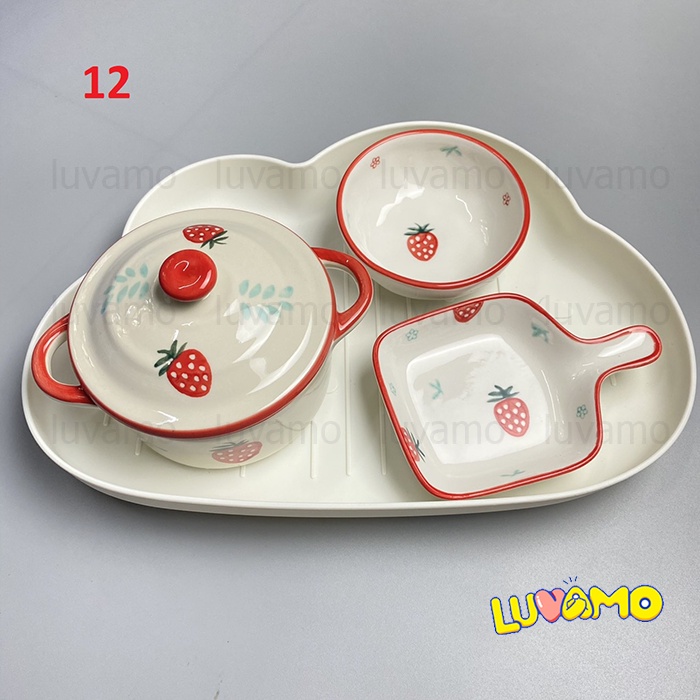 [Tặng thìa báo nóng] Combo bộ bát ăn dặm cho bé