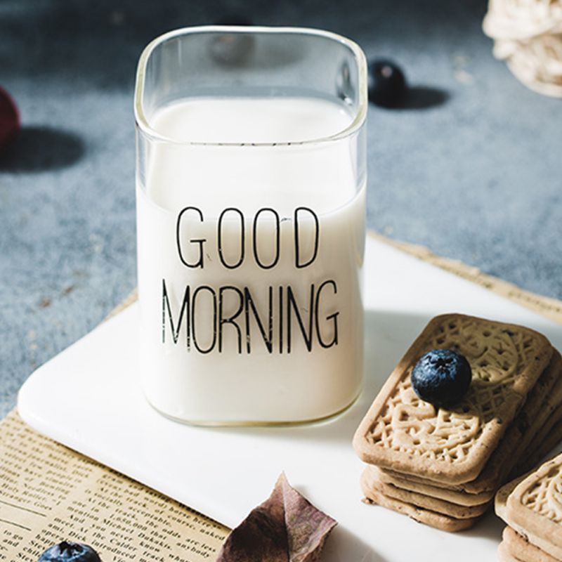 Cốc thủy tinh uống nước miệng vuông dáng cao/ dáng ngắn 250ml/370ml | BigBuy360 - bigbuy360.vn