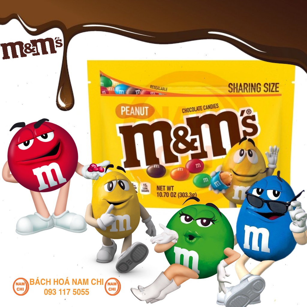 Socola Nhân Đậu Phộng M&amp;M Chocolate Peanut 303.3g Của Mỹ