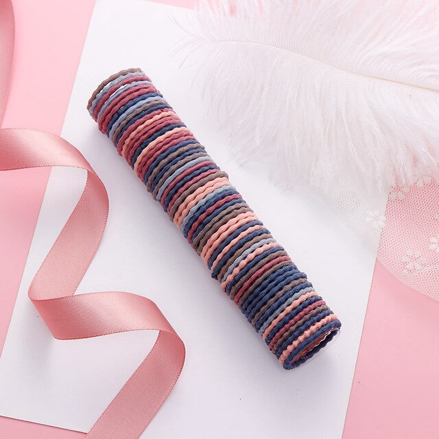Bộ 50 dây thun cao su co giãn buộc tóc cho bé gái