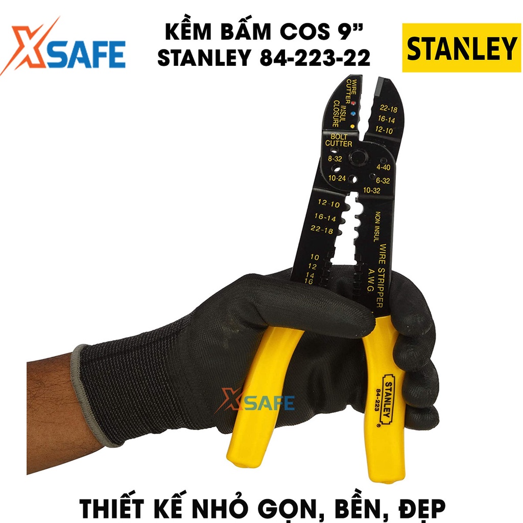 Kềm bấm cos 9 inch STANLEY 84-223-22 230mm Kìm bấm cos Stanley nhỏ gọn tiện lợi, hợp kim thép cao cấp chống gỉ