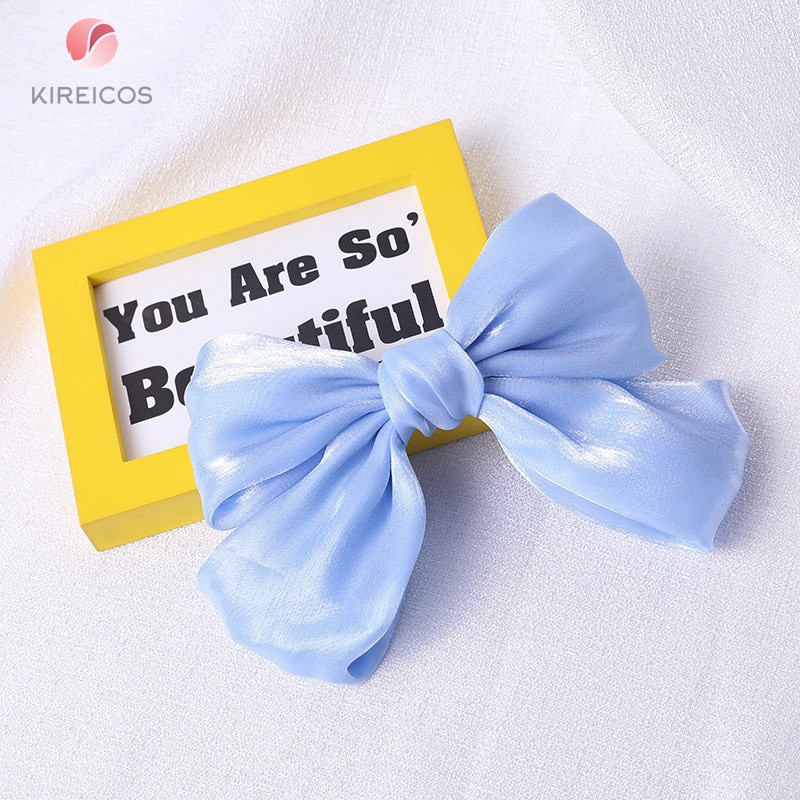 Kẹp Tóc Nơ Tiểu Thư Vải Lấp Lánh Hot Trend Nhật Hàn