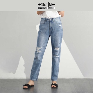 Quần jean nữ rách form slim - routine 10f20dpaw042