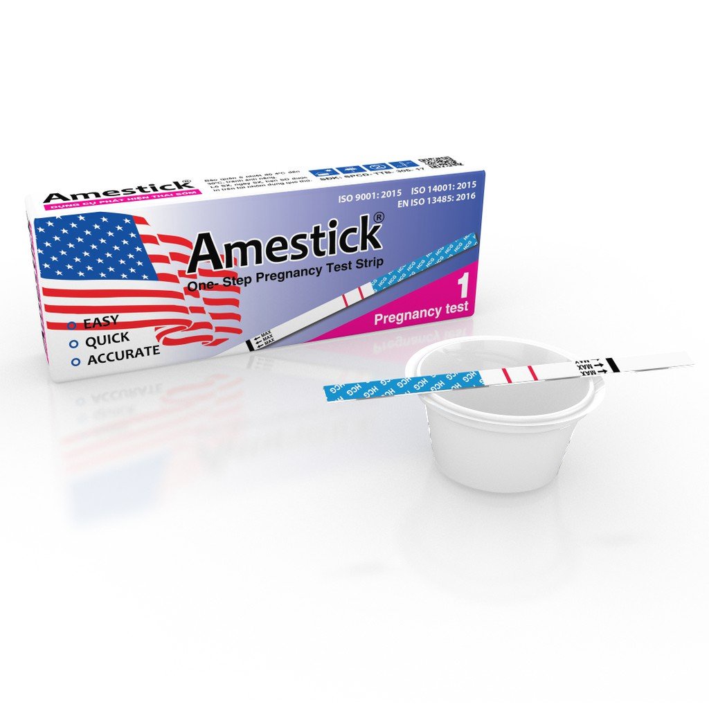 Que thử thai Amestick (Ame stick) - Dụng cụ test phát hiện thai sớm, nhanh chóng, chính xác (TANAPHAR)