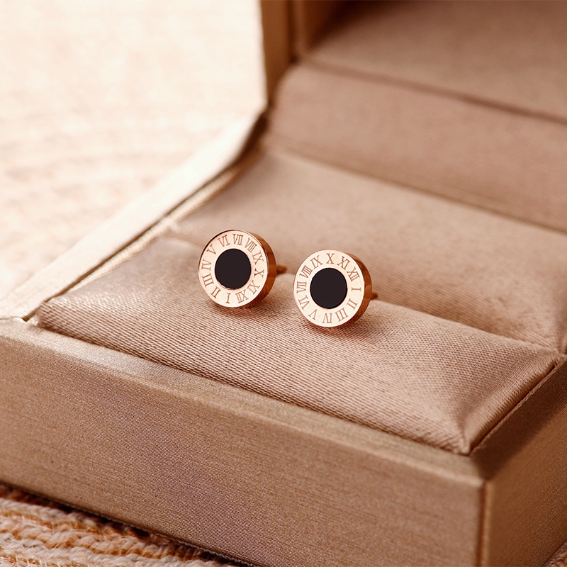 Khuyên Tai Thép Titan Đính Đá Pha Lê Thanh Lịch Dành Cho Nữ