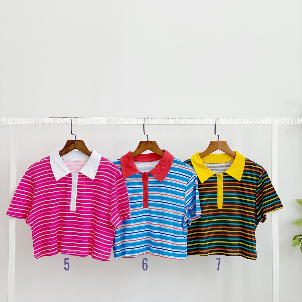 Áo croptop cổ bẻ