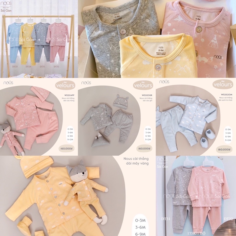 SALE Nous nỉ Nu Velour dày ấm 0-24m