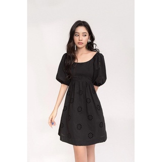[THANH LÝ] Đầm Libe Black Embroidered Mini Dress new 99%