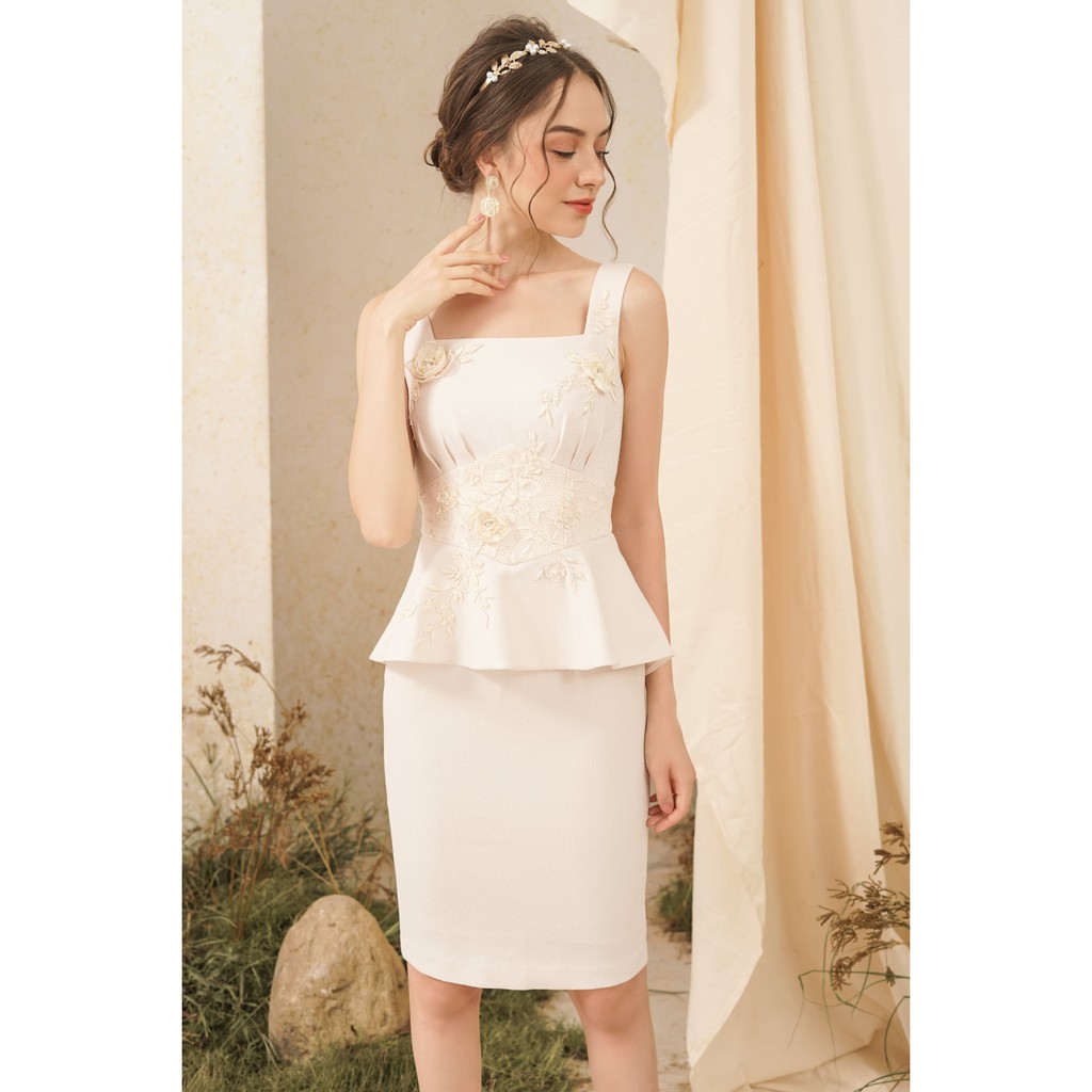 Đầm ôm thiết kế cao cấp eo peplum đính hoa sang trọng quyến rũ đi dạo phố dự tiệc - EMPIRE DRESS - Thương hiệu LEBAOHAN